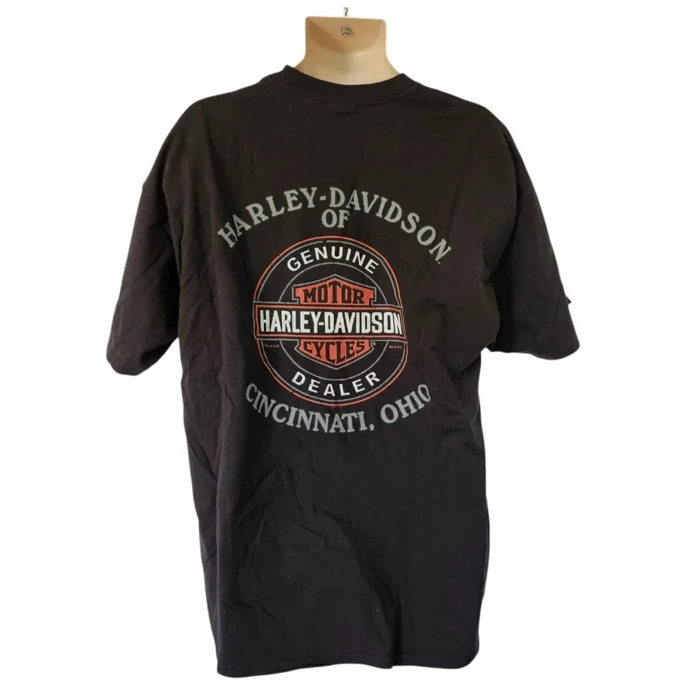 Harley‎ Davidson 2017 Flaming Skull Tee Size 2X Cincinnati, Ohio